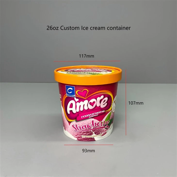 750ml ice cream paper tubs with lids