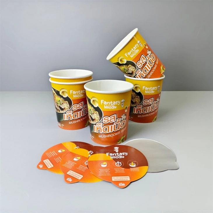 20oz Full 580ml Instant Ramen Noodles Cup With Aluminum Foil Seal