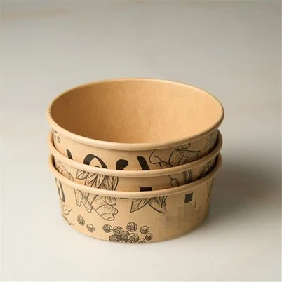 Bols à soupe en papier de 1000 ml avec couvercles